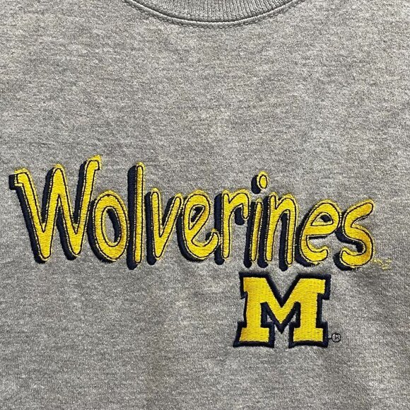 Vintage 80s Michigan Wolverines University NCAA College 1980s Sweatshirt - Picture 4 of 6